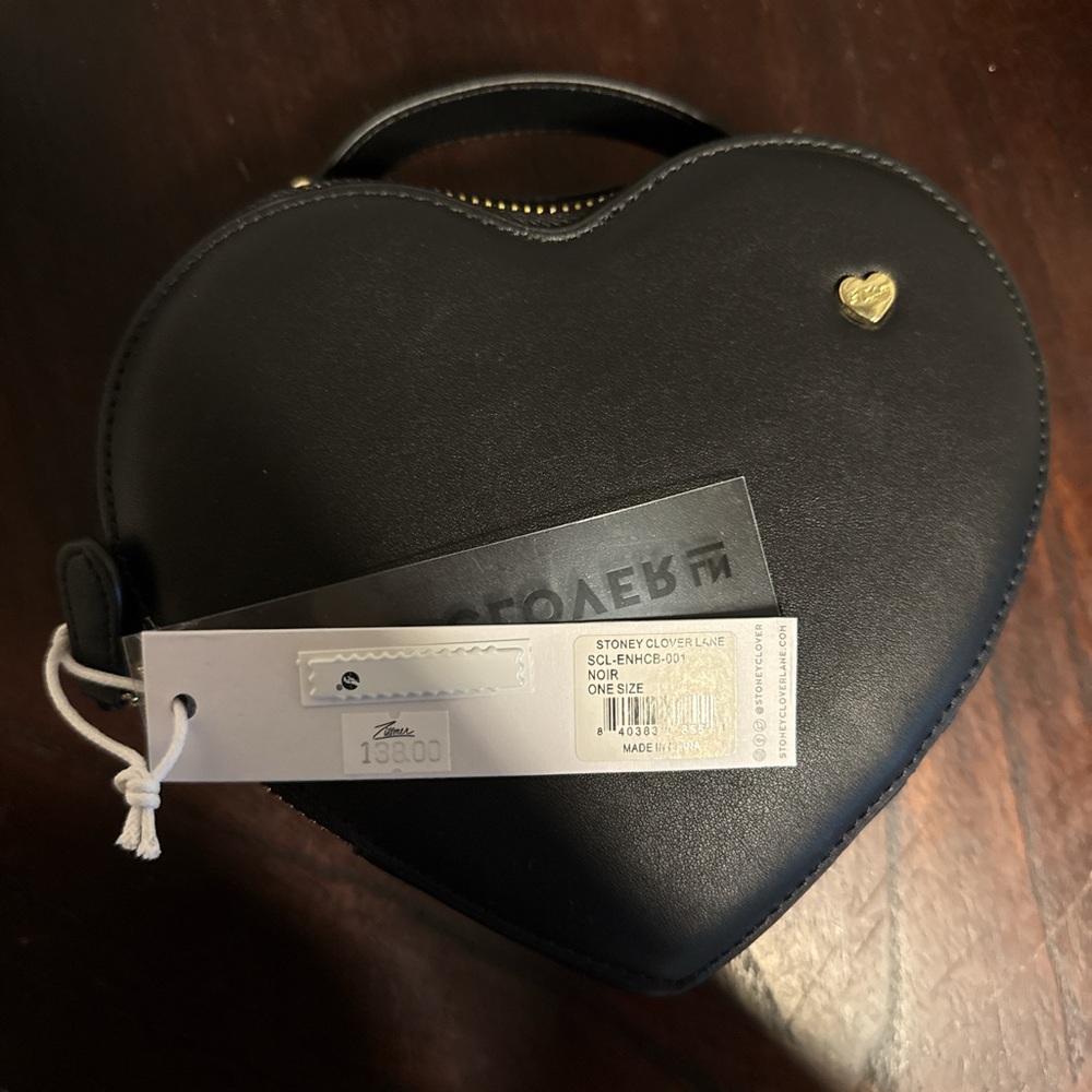 Heart-Shaped Black Bag